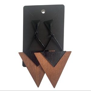 Wood Metal Earrings